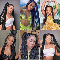 Pre Stretched Braiding Hair Natural Black 30 Inch 8 Packs Synthetic Crochet Braids Hot Water Setting Professional Soft Yaki Texture Synthetic Hair Extensions(1B)