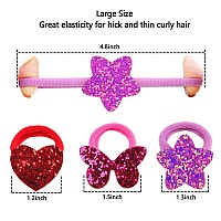 36 Pcs Glitter Hair Ties For Baby Girls Elastic Rubber Bands Hair Scrunchies For Toddler Girls Rainbow Sequin Sparkle Star Heart Butterfly Cartoon Ponytail Holders Hair Accessories Sold By Zifengcer