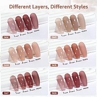 Gaoy Jelly Pink Nude Gel Nail Polish Set 6 Transparent Colors Sheer Red Gel Nail Kit For Salon Gel Manicure And Nail Art Diy At