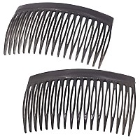 Camila Paris Cp3136 French Hair Side Comb Small Curved Gray French Twist Hair Combs Decorative Strong Hold Hair Clips For Wom