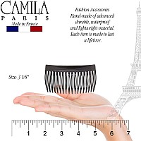 Camila Paris Cp3136 French Hair Side Comb Small Curved Gray French Twist Hair Combs Decorative Strong Hold Hair Clips For Wom