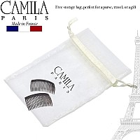 Camila Paris Cp3136 French Hair Side Comb Small Curved Gray French Twist Hair Combs Decorative Strong Hold Hair Clips For Wom