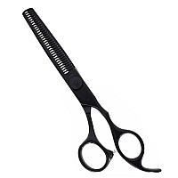 Equinox Professional Razor Edge Series - Barber Hair Thinning/Texturizing Scissors/Shears - 6.5 Inches (Matte Black)