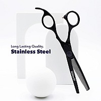 Equinox Professional Razor Edge Series - Barber Hair Thinning/Texturizing Scissors/Shears - 6.5 Inches (Matte Black)