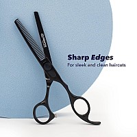 Equinox Professional Razor Edge Series - Barber Hair Thinning/Texturizing Scissors/Shears - 6.5 Inches (Matte Black)