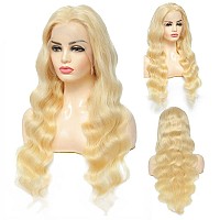 Loyom 613 Body Wave Lace Front Wig Human Hair 10a Brazilian 13x4 Blonde Lace Frontal Wigs 150% Density Pre Plucked Bleached Knots with Baby Hair 20 inch