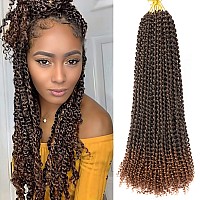 24 Inch Passion Twist Hair Ombre Brown Water Wave Crochet Hair 22 Strandspack Long Passion Twist Crochet Hair For Women Bohemi