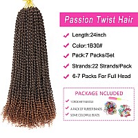 24 Inch Passion Twist Hair Ombre Brown Water Wave Crochet Hair 22 Strandspack Long Passion Twist Crochet Hair For Women Bohemi