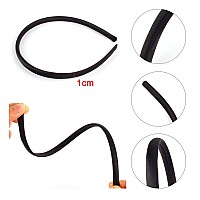 Zifengcer 20 Pcs Black Satin Covered Headbands For Girls Women Christmas Plain Diy Craft Headbands Plastic Thin Headbands For Wo