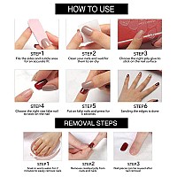 Yoyoee Long Fake Nails Tips Coffin Luxury Press On Nails Pink Acrylic Ballerina Reusable False Nails For Women And Girls 24Pcs