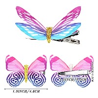 Boao 18 Pieces Glitter Butterfly Hair Clips For Girls Teens Women Hair Accessories Retro Styles