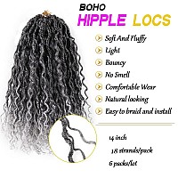 6 Packs New Goddess Curly Locs Crochet Hair 14 Inch Curly Crochet Hair Faux Locs Crochet Hair Boho Hippie Locs River Locs Synthe