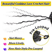 6 Packs New Goddess Curly Locs Crochet Hair 14 Inch Curly Crochet Hair Faux Locs Crochet Hair Boho Hippie Locs River Locs Synthe