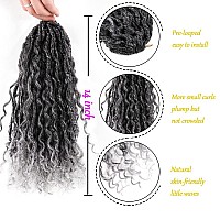 6 Packs New Goddess Curly Locs Crochet Hair 14 Inch Curly Crochet Hair Faux Locs Crochet Hair Boho Hippie Locs River Locs Synthe