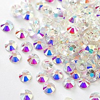 Towenm 3000 Pieces Glass Flatback Rhinestones Ss6 2Mm Glue Fix Flat Back Crystals For Nail Art Face Craft Non Hotfix Transpare