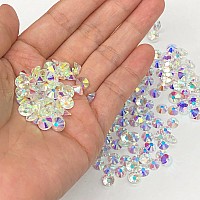 Towenm 3000 Pieces Glass Flatback Rhinestones Ss6 2Mm Glue Fix Flat Back Crystals For Nail Art Face Craft Non Hotfix Transpare