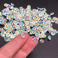 Towenm 3000 Pieces Glass Flatback Rhinestones Ss6 2Mm Glue Fix Flat Back Crystals For Nail Art Face Craft Non Hotfix Transpare