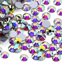 Towenm 3000 Pieces Glass Flatback Rhinestones Ss6 2Mm Glue Fix Flat Back Crystals For Nail Art Face Craft Non Hotfix Flatback