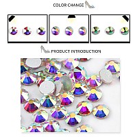 Towenm 3000 Pieces Glass Flatback Rhinestones Ss6 2Mm Glue Fix Flat Back Crystals For Nail Art Face Craft Non Hotfix Flatback