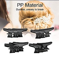 Butterfly Clips 12Pcs Salon Hair Clip Hairdresser Clamps Hairdressing Tool for Styling, Sectioning, Cutting and Coloring (Black)