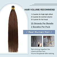 Sunya I Tip Hair Extensions Human Hair Chocolate Brown 16 Inch Itip Hair Extensions Human Hair Pre Bonded Itip Extensions Human