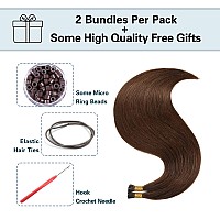 Sunya I Tip Hair Extensions Human Hair Chocolate Brown 16 Inch Itip Hair Extensions Human Hair Pre Bonded Itip Extensions Human