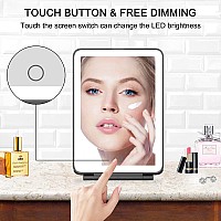 Deweisn Led Makeup Mirror For Travel 32 Leds Lighted Vanity Mirrors With Dimmable Lightingcompact Slim Rechargeable Lighted