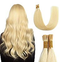 Sunya I Tip Hair Extensions Human Hair Bleach Blonde 40 Grams 50 Strandspackage Pre Bonded Hair Extensions Human Hair 16 Inches