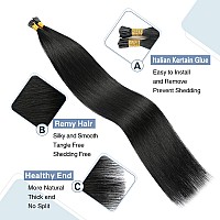 Sunya I Tip Hair Extensions Human Hair Black 18 Inch Itip Hair Extensions Human Hair Jet Black I Tip Hair Extensions Remy Itip H