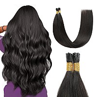 Sunya I Tip Hair Extensions Human Hair 18 Inch Itip Hair Extensions Human Hair Natural Black I Tip Hair Extensions Pre Bonded Re