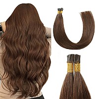 Sunya I Tip Hair Extensions Human Hair Chocolate Brown 20 Inch Itip Hair Extensions Human Hair Pre Bonded Itip Extensions Human