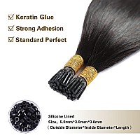 Sunya I Tip Hair Extensions Human Hair 22 Inch Itip Hair Extensions Human Hair Natural Black Itip Hair Extensions Real Itip Huma