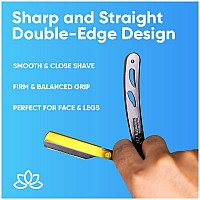 Equinox International Professional Straight Edge Razor With 100 Single Derby Blades Stainless Steel Razor And Blades Disposab