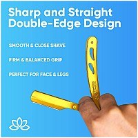 Equinox International Professional Straight Edge Razor With 100 Single Derby Blades Stainless Steel Razor Blades Close Shavi