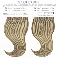 Lacer Hair Seamless Clip In Hair Extensions Real Human Hair Light Brown With Platinum Blonde Highlights Hair Extensions Comforta