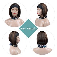 Gowit Short Headband Wig 10 Inch Bob Headband Wigs For Black Women Glueless Half Wigs Heat Resistant Synthetic Headband Wig For