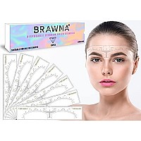 Brawna Eyebrow Ruler Stencil 120 Pcs Clear Adhesive Eyebrow Shaping Henna Tinting And Microblading Kit Stencils Disposable