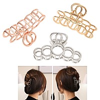 Kisskiko Metal Small Hair Claw Clips For Women 32 Inch Gold Silver Nonslip Claw Clip Cute Hair Clip Suitable For Thick Hair