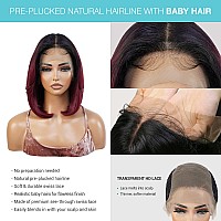 Glam21Usa Hd Lace Front Wig 13X6 Glueless Transparent Lace Frontal Bob Wigs Human Hair Blend Pre Plucked Swiss Lace Straight Cur