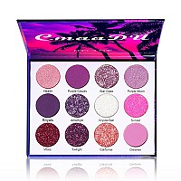 Yeweian Purple Pink Glitter Eyeshadow Palette 12 Colors Shimmer High Pigmented Eyeshadow Powderdream Purple Pink Eyeshadow Pal