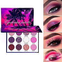 Yeweian Purple Pink Glitter Eyeshadow Palette 12 Colors Shimmer High Pigmented Eyeshadow Powderdream Purple Pink Eyeshadow Pal