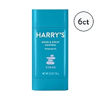 Harrys Deodorant Antiperspirant Odor Sweat Control Antiperspirant For Men Stone 6 Count