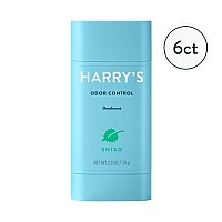 Harrys Mens Odor Control Deodorant Aluminum Free Shiso 6 Count