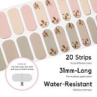 Nailog Semi Cured Gel Nail Strips 20 Extra Long Stickerswraps Buy 2 Get 1 Uv Lamp Glossy Long Lasting Soft Gel Finishing