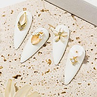 Hnuix Flowers Nail Charms And Gems Gold Copper Zircon Multiple Shapes 3D Dangle Metal Butterfly Jewelry Rhinestones Charms