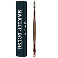 KINGMAS Eyebrow Brush, Professional Dual Angled Eye Brow Brush and Spoolie Brush Eyelash Comb Eyebrow Tool (Dark Brown)