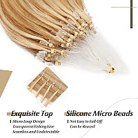 Sego Micro Beads Hair Extensions Human Hair 14 Inch Golden Brown And Bleach Blonde Micro Loop Human Hair Extensions Natural Stra