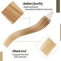 Sego Micro Beads Hair Extensions Human Hair 14 Inch Golden Brown And Bleach Blonde Micro Loop Human Hair Extensions Natural Stra