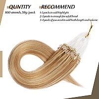 Sego Micro Beads Hair Extensions Human Hair 14 Inch Golden Brown And Bleach Blonde Micro Loop Human Hair Extensions Natural Stra