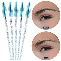 Tbestmax 300 Disposable Mascara Wands Eye Lash Brush Spoolies For Eyebroweyelash Extension Blue